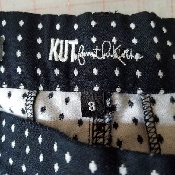 Kut from the Kloth Black White print Trousers size 8 - Picture 2 of 9